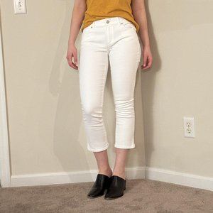 Loft Curvy Kick Crop Jean White
